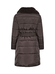 Star by Julien MacDonald Brown Fur Collar Padded Coat - Image 6 of 6
