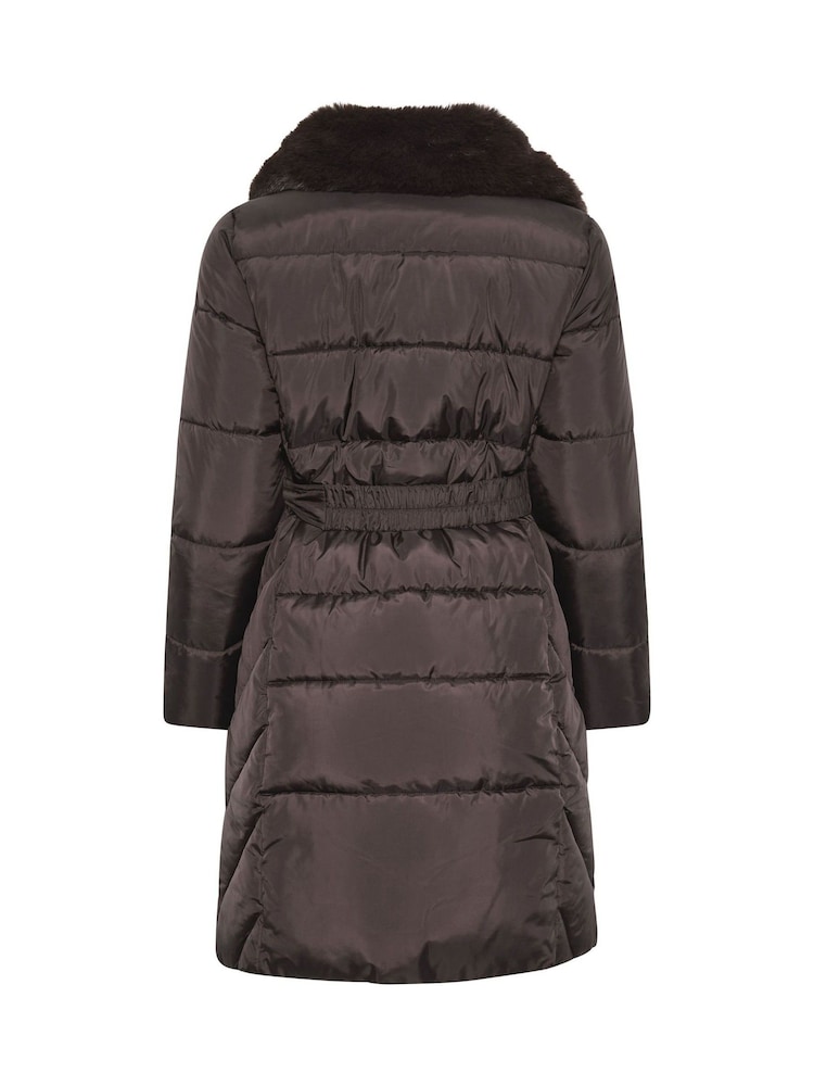 Star by Julien MacDonald Brown Fur Collar Padded Coat - Image 6 of 6 Star by Julien MacDonald Brown Fur Collar Padded Coat - Image 6 of 6