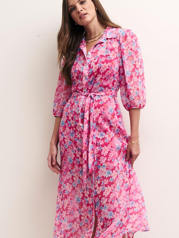 Nobodys Child Pink Malika Midi Dress - Image 1 of 1 Nobodys Child Pink Malika Midi Dress - Image 1 of 1