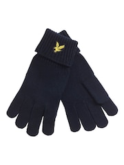 Azul - Guantes de algodón y merino de Lyle & Scott - Imagen 1 de 2