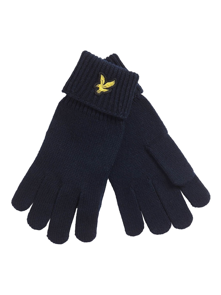 Azul - Guantes de algodón y merino de Lyle & Scott - Imagen 1 de 2