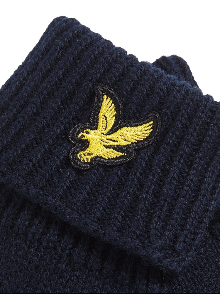 Azul - Guantes de algodón y merino de Lyle & Scott - Imagen 2 de 2