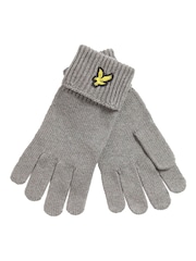 Gris - Guantes de algodón y merino de Lyle & Scott - Imagen 1 de 3