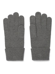 Gris - Guantes de algodón y merino de Lyle & Scott - Imagen 2 de 3
