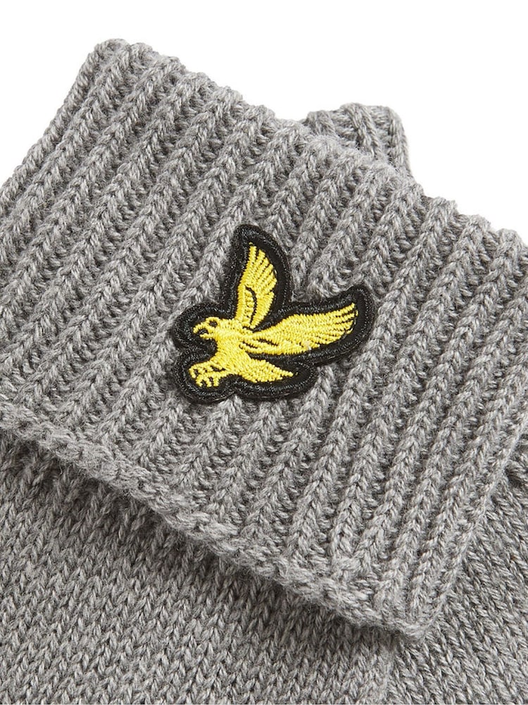 Gris - Guantes de algodón y merino de Lyle & Scott - Imagen 3 de 3