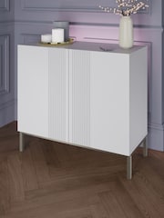 Frank Olsen White Iona 2 Door Tall Sideboard with SMART Features - Image 1 of 8