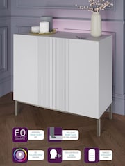 Frank Olsen White Iona 2 Door Tall Sideboard with SMART Features - Image 3 of 8
