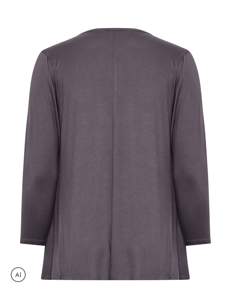 Yours Curve Grey Waterfall Cardigan - Image 6 of 6 Yours Curve Grey Waterfall Cardigan - Image 6 of 6