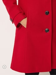 M&Co Red Button Up Collared Coat - Image 4 of 6