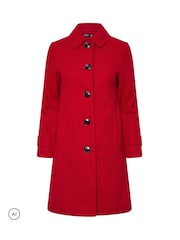 M&Co Red Button Up Collared Coat - Image 5 of 6