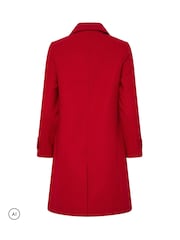 M&Co Red Button Up Collared Coat - Image 6 of 6