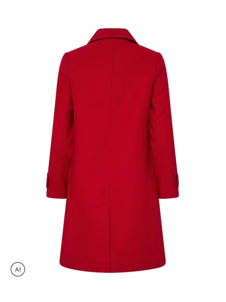 M&Co Red Button Up Collared Coat - Image 6 of 6 M&Co Red Button Up Collared Coat - Image 6 of 6