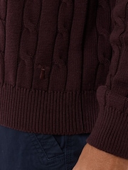 Saltwell Red Cable Knit Crew Neck Jumper - Image 5 of 6