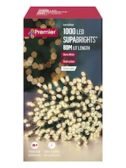 Premier Decorations Ltd Warm White 1000 LED Super Bright Timer Christmas Line Lights 80M - Image 2 of 4