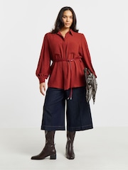 Simply Be Brown Utility Pocket Shirt - Image 2 of 4