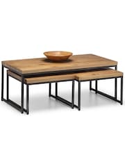 Julian Bowen Oak Brooklyn Nesting Coffee Tables - Image 1 of 5