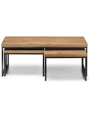 Julian Bowen Oak Brooklyn Nesting Coffee Tables - Image 3 of 5