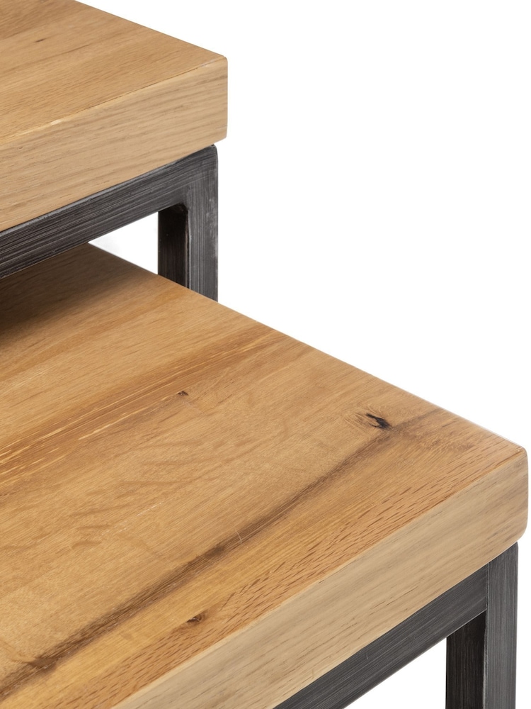 Julian Bowen Oak Brooklyn Nesting Coffee Tables - Image 5 of 5