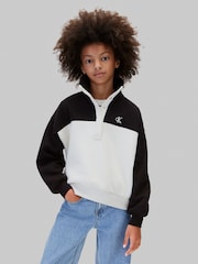 Calvin Klein Blue Colour Block Sweatshirt - Image 1 of 5