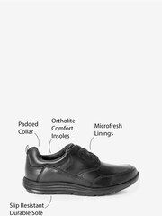 Black Narrow Fit (E) School Leather Lace-Up Shoes - Image 7 of 7