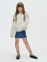 Calvin Klein Blue Striped Cropped Jumper - Image 5 of 5