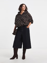 Simply Be Blue Culotte Jeans - Image 3 of 4