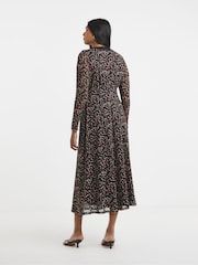 Simply Be Black Mesh Lace Trim Midi Dress - Image 2 of 4