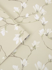 Laura Ashley Natural Magnolia Grove 10M Wallpaper - Image 1 of 4