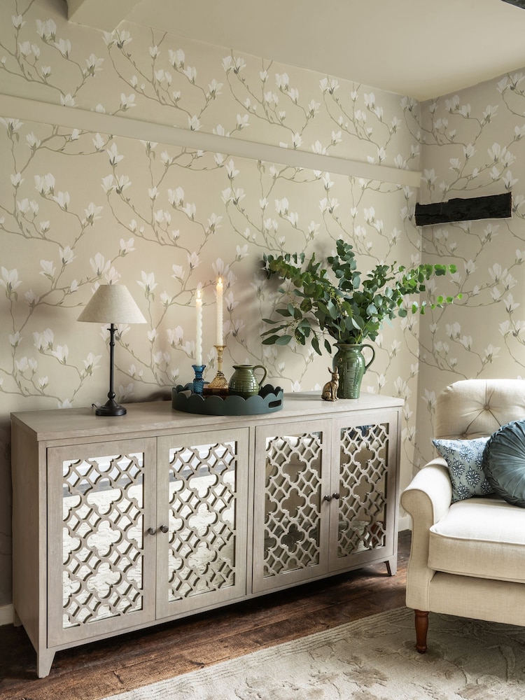 Laura Ashley Natural Magnolia Grove 10M Wallpaper - Image 2 of 4