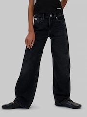 Jeans preto - Calça jeans Calvin Klein de cintura alta e wide leg - Imagem 1 de 5