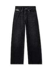 Jeans preto - Calça jeans Calvin Klein de cintura alta e wide leg - Imagem 5 de 5