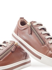 Қоңыр - Moda in Pelle Federika Slim Sole Zip Trainers - 4суретінің 3 суреті