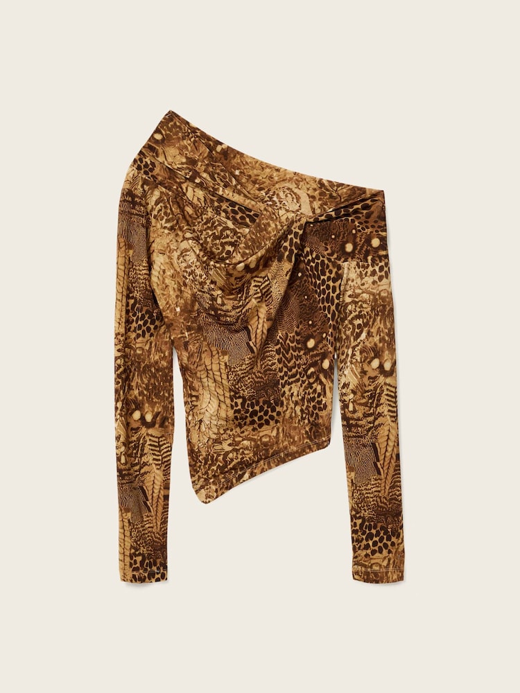 AllSaints Gold Arlie Long Sleeve Top - Image 7 of 7