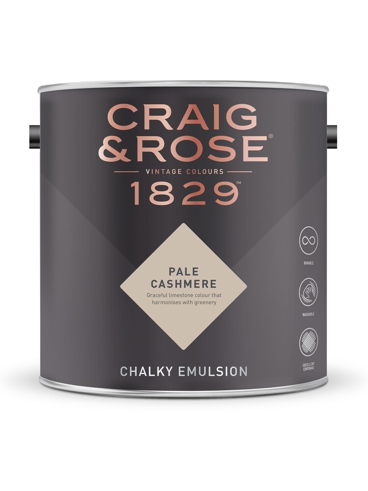 Craig & Rose Natural Chalky Emulsion Pale Cashmere Paint - Image 2 of 3