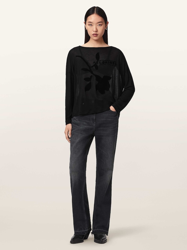 AllSaints Black Athea Rita Top - Image 2 of 6