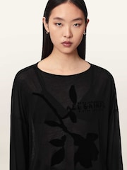 AllSaints Black Athea Rita Top - Image 3 of 6