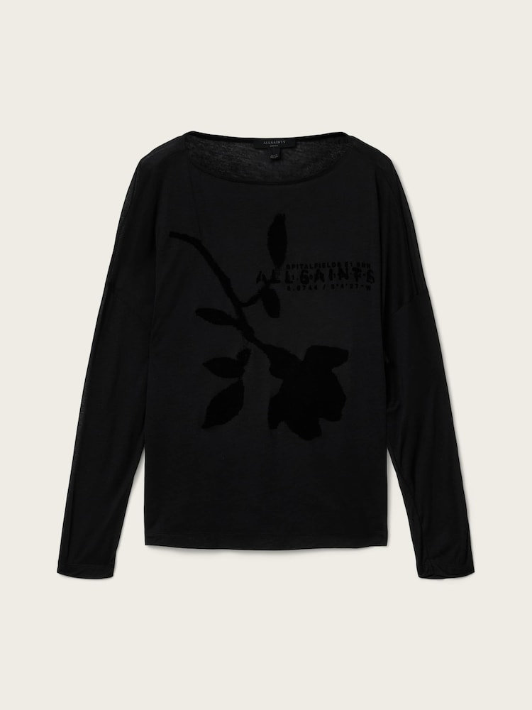 AllSaints Black Athea Rita Top - Image 6 of 6