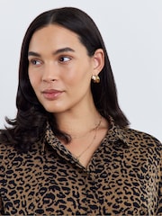 Simply Be Brown Exaggerated Sleeve Shirt Dress - Image 2 of 4
