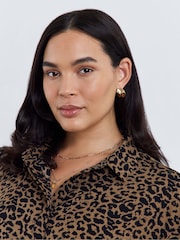 Simply Be Brown Exaggerated Sleeve Shirt Dress - Image 4 of 4