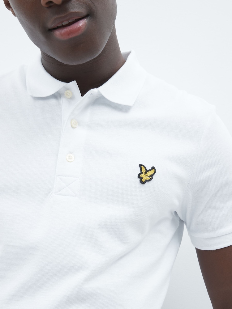 Lyle & Scott White Classic Polo Shirt - Image 6 of 7