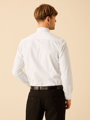 White Single Cuff Slim Fit Easy Care Tab Collar Oxford Smart Shirt - Image 4 of 8
