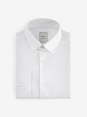 White Single Cuff Slim Fit Easy Care Tab Collar Oxford Smart Shirt - Image 7 of 8