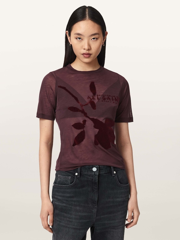 Красный - Футболка Allsaints Athea - Изображение 1 6