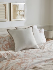 White 50 x 50cm Dalby Contrast Edge Cushion - Image 1 of 4