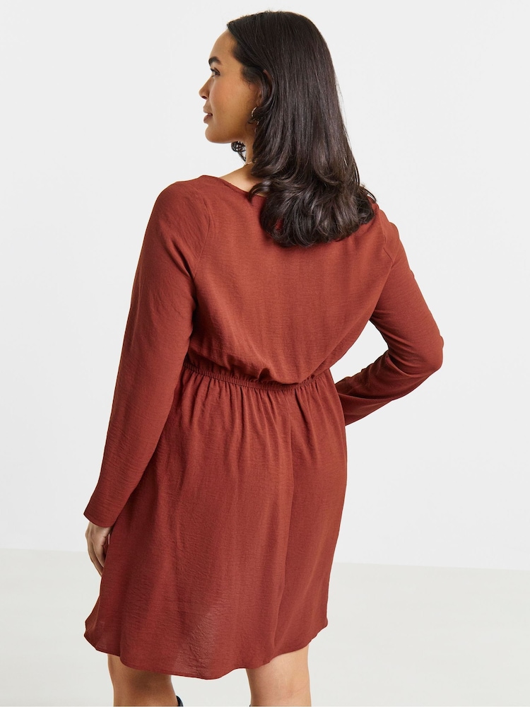 Simply Be Brown Historic Detail Skater Dress - Image 4 of 4 Simply Be Brown Historic Detail Skater Dress - Image 4 of 4
