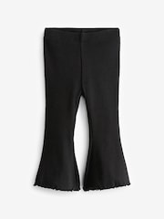 Black Rib Flare Leggings (3mths-7yrs) - Image 1 of 3