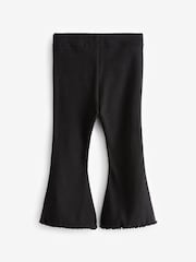 Black Rib Flare Leggings (3mths-7yrs) - Image 2 of 3