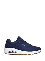Skechers Blue Standard Fit Mens Uno Stand On Air Lace-Up Sports Trainers - Image 4 of 12