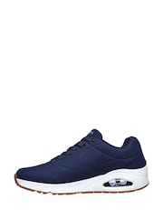 Skechers Blue Standard Fit Mens Uno Stand On Air Lace-Up Sports Trainers - Image 5 of 12