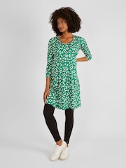 JoJo Maman Bébé Green Floral Maternity & Nursing Tunic Dress - Image 1 of 4